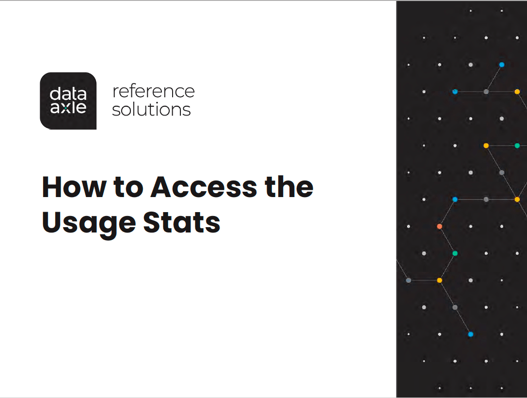 How to Access the Usage Stats Training Guide